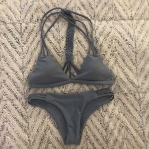 Zaful grey scrappy bikini
